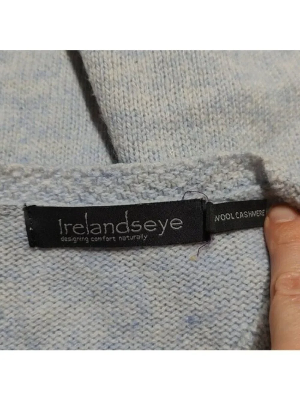Ireland Eyes Light Blue Cable Knit Wool Cashmere Cardigan S